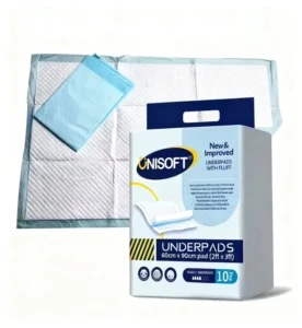 Unisoft Disposable Underpads 60×90 cm Custom 3 Ply Wood Pulp Medical Grade Japan SAP 200ml-1500ml Absorption Hospital