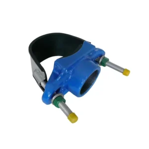 Universal Type Di Ductile Iron Stainless Steel Strap Band Tapping Saddle Clamp With Thread Outlet for Di Pvc Steel Pipe