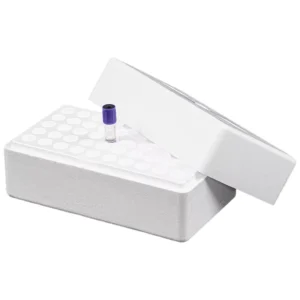 Vacuum Blood Collection Tube Tray Styrofoam Rack With Cover for 16mm Test Tube 50 Positions DNA RNA Test Tube Tray