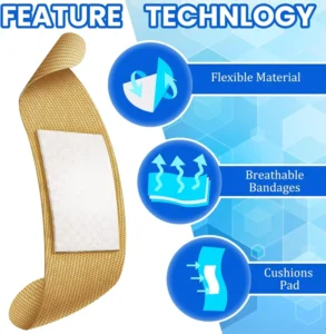 Various Sizes PE Band-Aids Waterproof Breathable Adhesive Safety Bandage Packs for Wounds Treatment