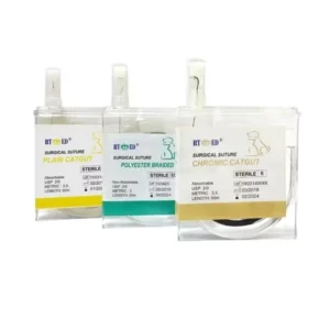 Veterinary Absorbable PDO/PGA/PGLA/Catgut/Silk/Nylon/Polypropylene Surgical Cassette Sutures
