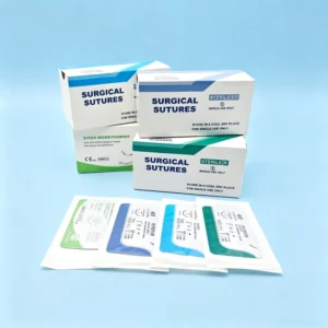 Veterinary Absorbable PDO Suture Needle Polydioxanone Surgical Sutures Hospital High Tensile Strength USP Standard CE ISO13485