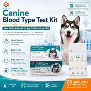 Veterinary Canine Dog Blood Typing Test Kit Rapid DEA 1.1 Blood Group Detection Card 98% Accuracy CE Certified for Pet