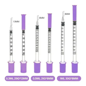 Veterinary Disposable Insulin Syringe 1ml 31G 8mm Fixed Needle