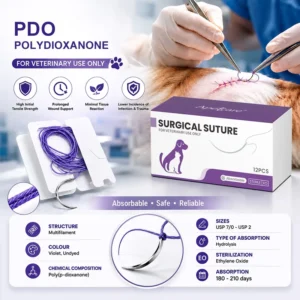 Veterinary Disposable Surgical Vet PDO Suture Absorbable PDS Suture