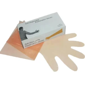 Veterinary Gloves Veterinarhandschuhe PE Orange 100 Stuck
