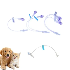 Veterinary IV Infusion Set Veterinary Clinic Supplies with Luer Lock Extension Tube with T Connector