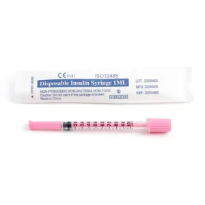 Veterinary Insulin Syringe Sterile Medical Grade PP Luer Lock Slip Tip Anti leak Piston 29G 31G Needles 0.5ml & 1ml for Pets
