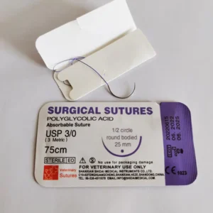 Veterinary Needle Sterile Absorbable Polyglycolic Acid PGA Surgery Suture Veterinary Surgical Instruments