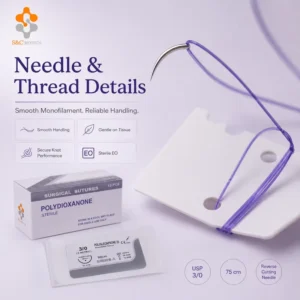 Veterinary PDO Absorbable Sutures with Needle Sterile Monofilament Polydioxanone Thread for Pet Surgery 12PCS