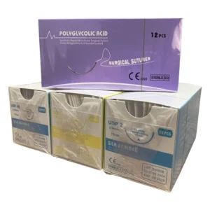 Veterinary PGA Surgical Sutures 6/0 5/0 4/0 3/0 2/0 Polypropylene Silk Nylon Surgical Suture