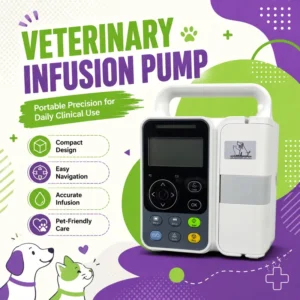 Veterinary Portable Infusion Pump for Animal Hospital High Accuracy Touch Screen Multiple Modes CE Certified