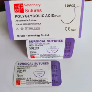 Veterinary Surgical Instruments Absorbable Polyglactin PGA Monofilament Sterile Veterinary Needle Surgical Suture Thread