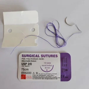 Veterinary Surgical Instruments Disposable Absorbable Polyglactin PGA Monofilament Veterinary Needle Surgical Suture Thread