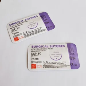 Veterinary Surgical Instruments Medical Surgical Absorbable Polyglycolic Acid PGA Sutures Veterinary Sutures