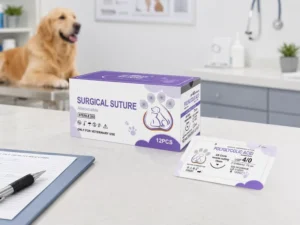 Veterinary Surgical Sutures XY POY06 Polyglycolic Acid Sterile EO 12Pcs Pack for Animal Clinic Medical Supplies