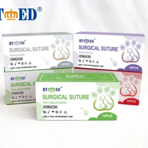 Veterinary Use Nylon/PGA Surgical Sutures with Needle USP 2-6/0