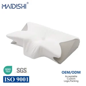 WJ CUSTOM OEM Medical Neck Pillows with Contour Ergonomic Memory Foam Dual Use Butterfly Shape Nontoxic Cover for House