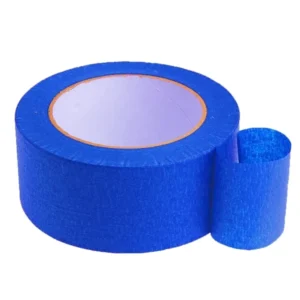 Water Activated Blue Crepe Paper Masking Tape Soft Single Sided Paint Tape Rubber Adhesive Colorful Crepe Paper Masking Tape