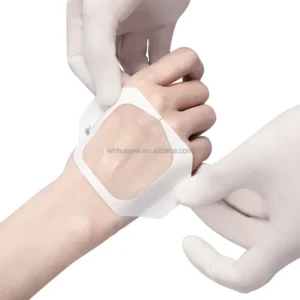 WaterProof IV Cannula Fixing Wound Dressing Sterile Transparent Self Adhesive PU Film Dressing with Hydrocolloid Absorbent Pad