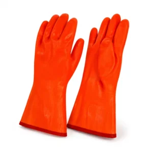Waterproof 30cm Cold Resistant PVC Gloves Hi Vis Fluorescent Sponge Liner for Frozen Food