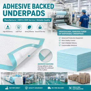 Waterproof Adhesive Backed Underpads Supplier Adhesive Strips Underpads Hospital Adhesive Underpads Manufacturer