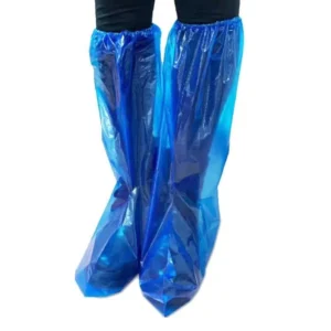 Waterproof Anti Slip White Disposable PE Medical Boot Covers Non Slip Disposable Medical Cap Shoe Cover