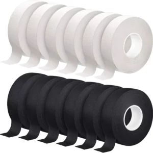 Waterproof Cotton Blends Hot Melt Single Sided Masking Tape Logo Printed Black White for Professional Use