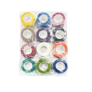 Waterproof First Aid Self Adhesive Cohesive Bandage Elastic Wrap Skin Mixed Color Package(2.5cm*4.5m)