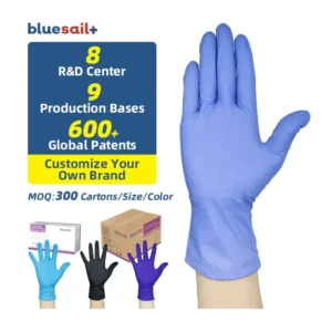 Waterproof Nitrile Gloves Medical Examination 3mil Powder Free Violet Blue Disposable Nitrile Gloves for Doctor