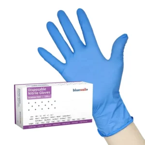 Waterproof Nitrile Gloves Medical Health Examination Pet Care 4mil Powder Free Ice Blue Disposable Nitrile Gloves for Veterinary