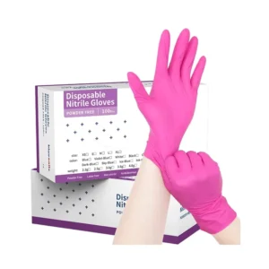 Waterproof Nitrile Hand Gloves Dental Clinic Health Examination Rose Red Disposable Powder Free 4mil Nitrile Gloves for Medical