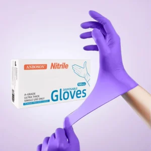 Waterproof and Durable Powder Free Plum Purple Nitrile Gloves for Chemistry Laboratory Research Analysis Disposable Latex Free