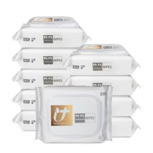 Wet Wipes 99.9% Effective Alcohol-Free Antibacterial Eco-Friendly Soft Antiseptic Cleansing Wipes for Disinfection