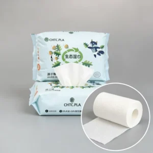 Wet Wipes Raw Material Unbleached Breathable Eco-Friendly Biodegradable Anti-static 100% PLA Spunlaced Microfiber Nonwoven