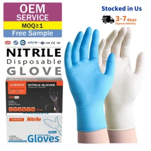 White 510K Nitrile Medical Examination Gloves Non Sterile Powder Free Latex Free Food Grade for Hospital Factory E commerce