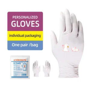 White 5mil Nitrile Gloves Disposable Soft Textured Fingertips Powder Free for Beauty Hair Nail Salons Pet Care Food Handling