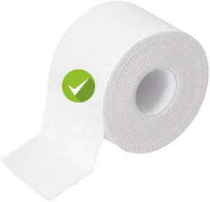 White Athletic Sports Tape with Easy Tear and Strong Adhesion Features Serrated Edges