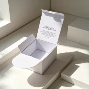 White Cardboard Double Wall Box with Corrugated Paper Inner Tray for Fragile Goods Packaging