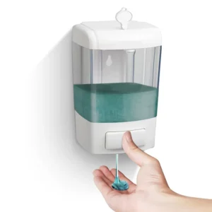 White Chrome Hotel Lock Abs Wall Mounted Shampoo Sanitizer Lotion Hand Dish Wash Gel Liquid Soap Dispenser for Bathroom
