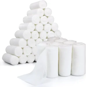 White Disinfecting CE Certified First Aid Gauze Rolls Stretchable Breathable Bandage 3 X 4.1 Yards Wrap Wound