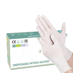 White Disposable Nitrile Gloves Food Grade for Food Processing Household Use