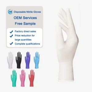 White Disposable Nitrile Gloves Powder Free Anti Slip Powder Free Safety Gloves for Food Handling Tattoo