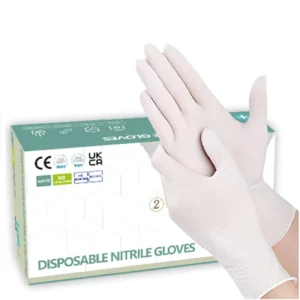 White Disposable Nitrile Hand Gloves Medical Examination Nitrile Gloves Powder Free for Hand Work