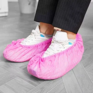 White Disposable Non woven Shoe Covers Medical Grade for Hospitals High Cleanliness Guaranteed