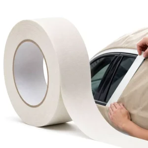 White Masking Tape Jumbo Roll Single Sided Crepe Paper Automotive Painting Tape Waterproof Rubber Adhesive Custom Width Bulk