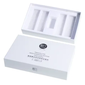 White Rigid Gift Box with Custom Inner Tray for Medical Skincare Brand Packaging and Premium Product Display