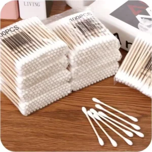 White Round Spiral Head for Squeeze Acne Disposable Paper Stick for Cotton Swabs Cleaning Swab Cotton