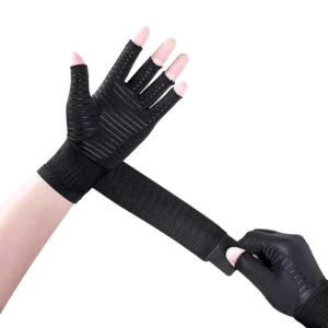 Whole Sale Copper Compression Arthritis Gloves Fingerless Pain Relief Hand Support for Women Men