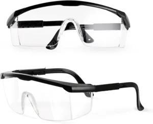 Wide Vision Protection Eyewear Eye Shield Nurse Adult Clear Anti Fog Safety Glasses with Adjustable Temples